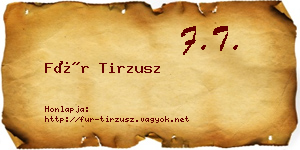 Für Tirzusz névjegykártya